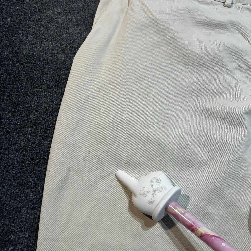 Vtg Polo Ralph Lauren Preston Chino Pants 42x30 Khaki Flat Front Cotton Twill